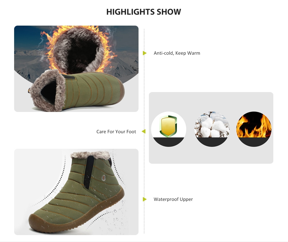 AILADUN Men's Simple Keep Warm Snow Boots Casual Outdoor Shoes Anti-collision Toe - Blue EU 44