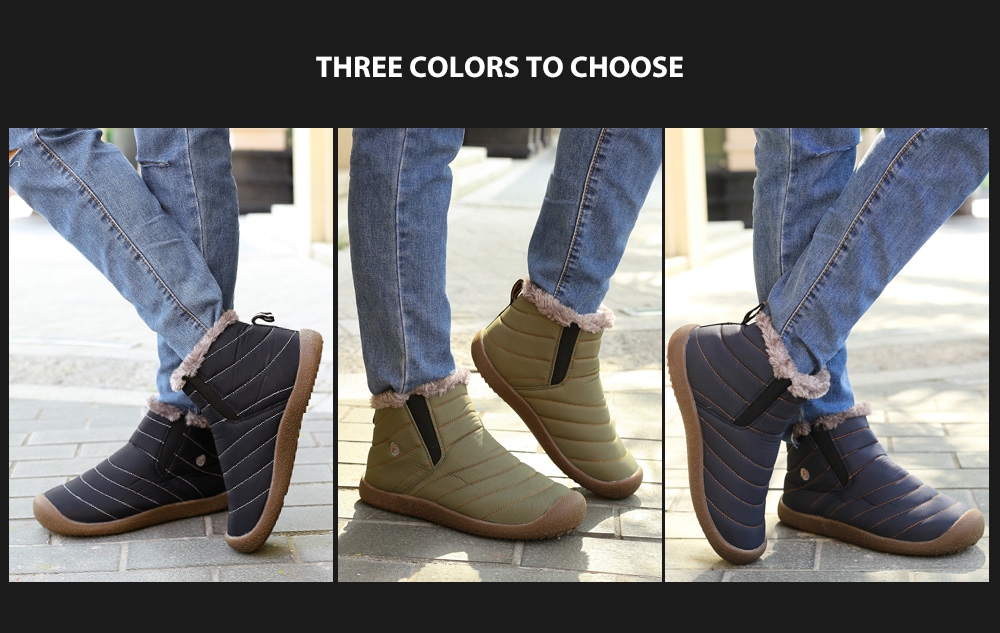 AILADUN Men's Simple Keep Warm Snow Boots Casual Outdoor Shoes Anti-collision Toe - Blue EU 44