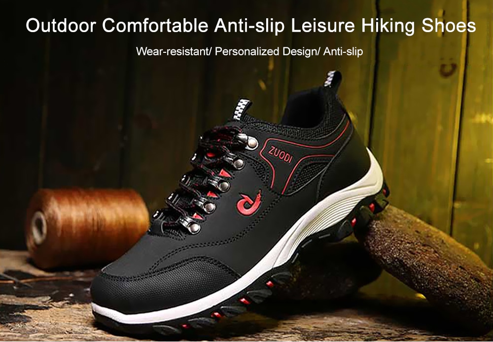 Outdoor Comfortable Anti-slip Leisure Hiking Shoes for Men- Black 40